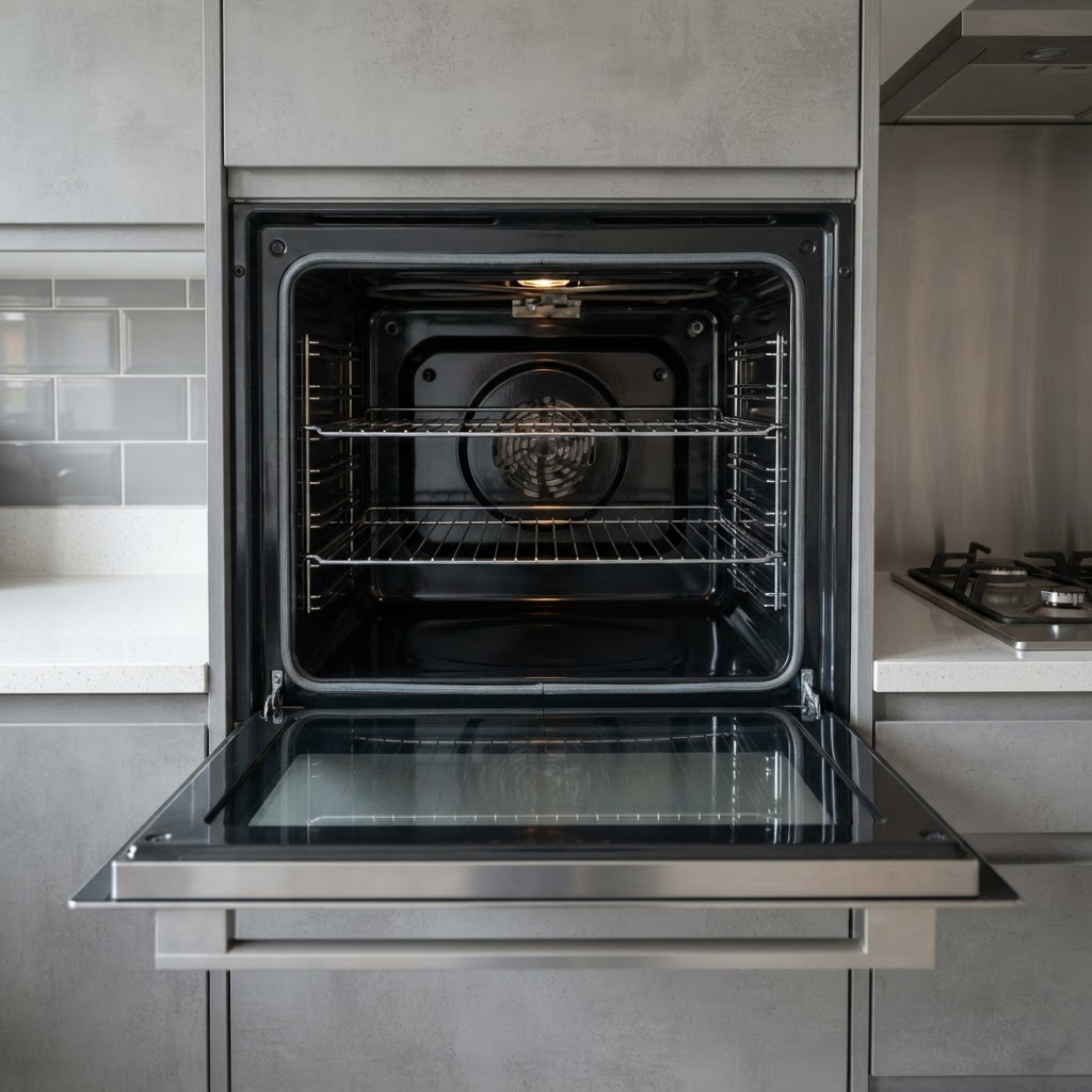 Interior of a domestic oven — after cleaning